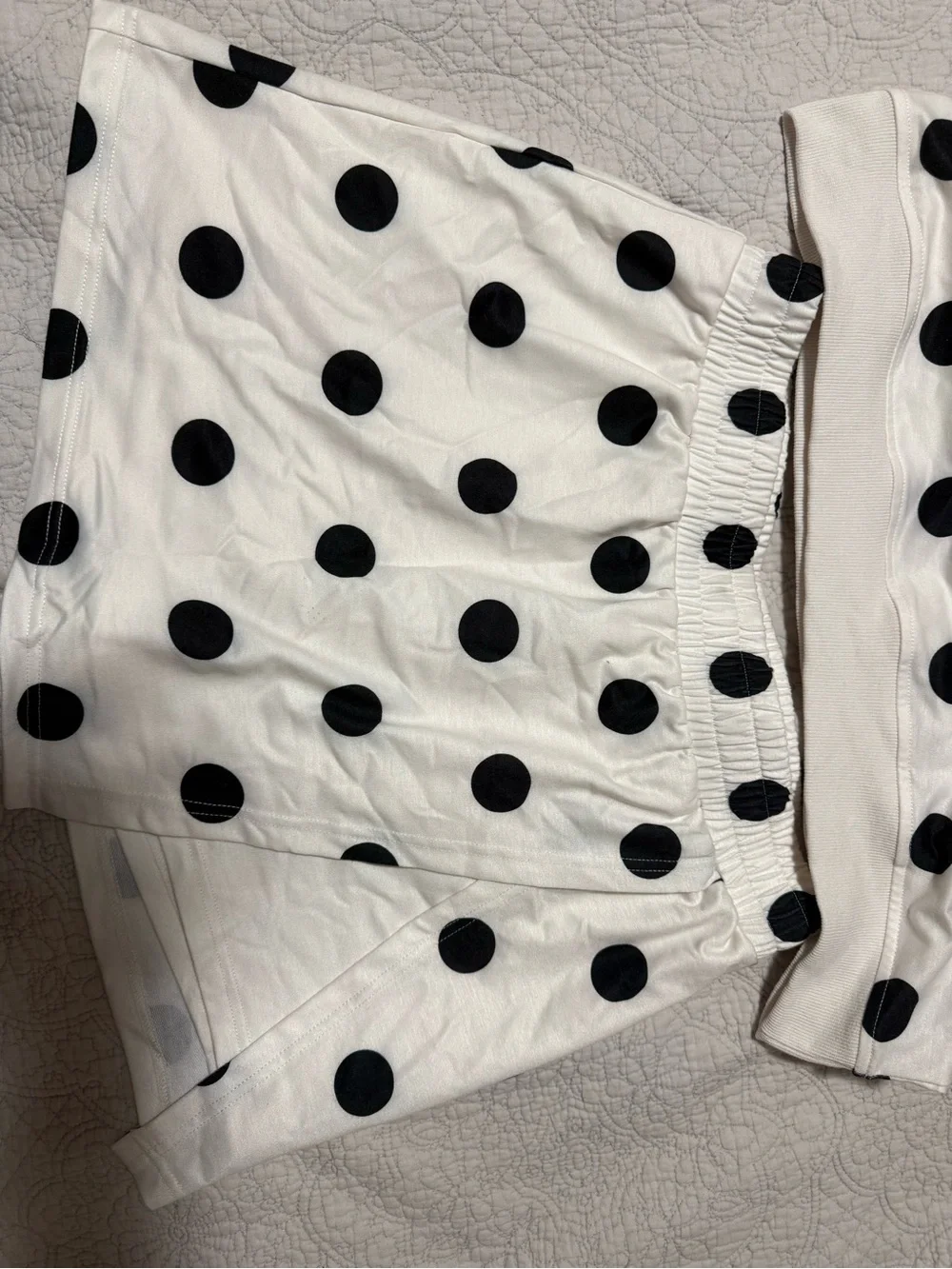 White & Black Polka Dot Tank and Skort Set -